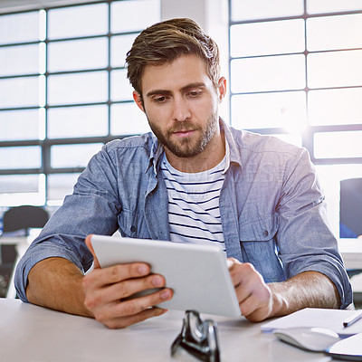 Buy stock photo Cropped shot of a creative businessperson working in the office