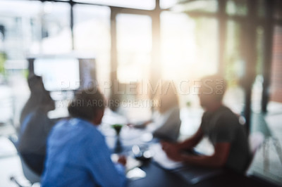 Buy stock photo Cropped shot of businesspeople having a meeting in an office