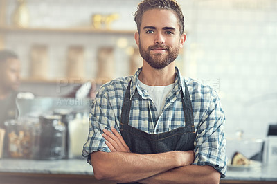 Buy stock photo Portrait of a confident young man working in his store