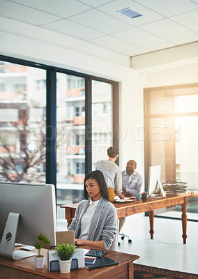 Buy stock photo Cropped shot of creatives working in a modern office