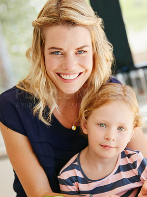 Buy stock photo Portrait of a mother and daughter spending some quality time together