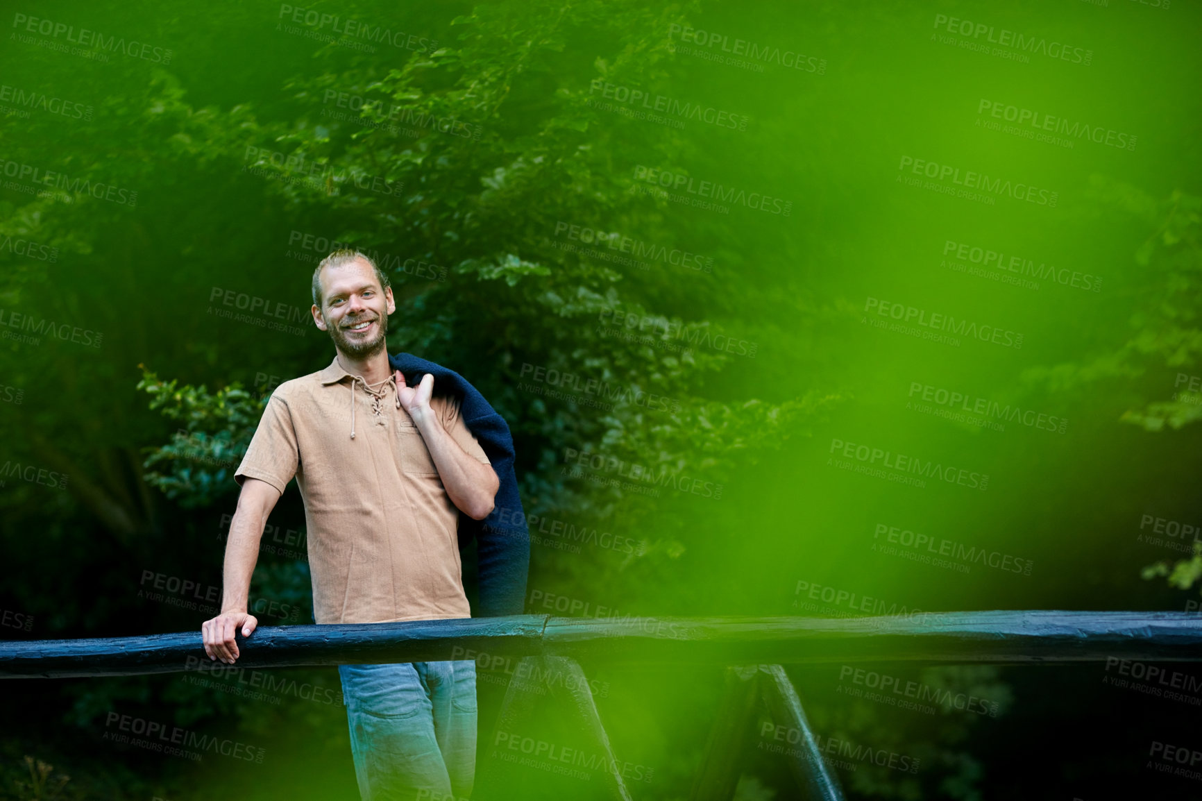 Buy stock photo Portrait of a handsome man standing outdoors