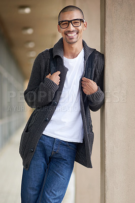 Buy stock photo Portrait of a college student at campus