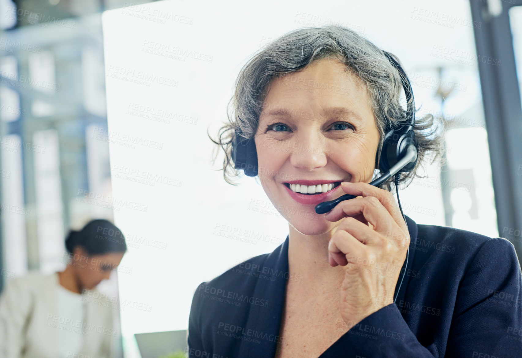 Buy stock photo Portrait of a friendly support agent working in an office