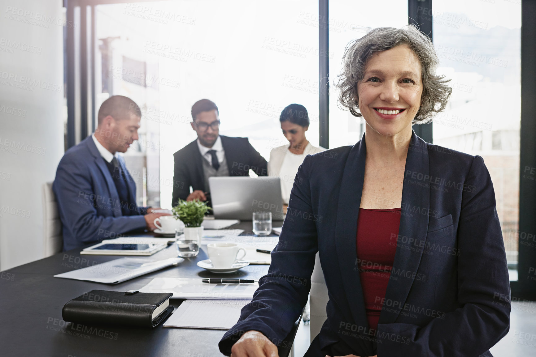 Buy stock photo Shot of businesspeople in an office