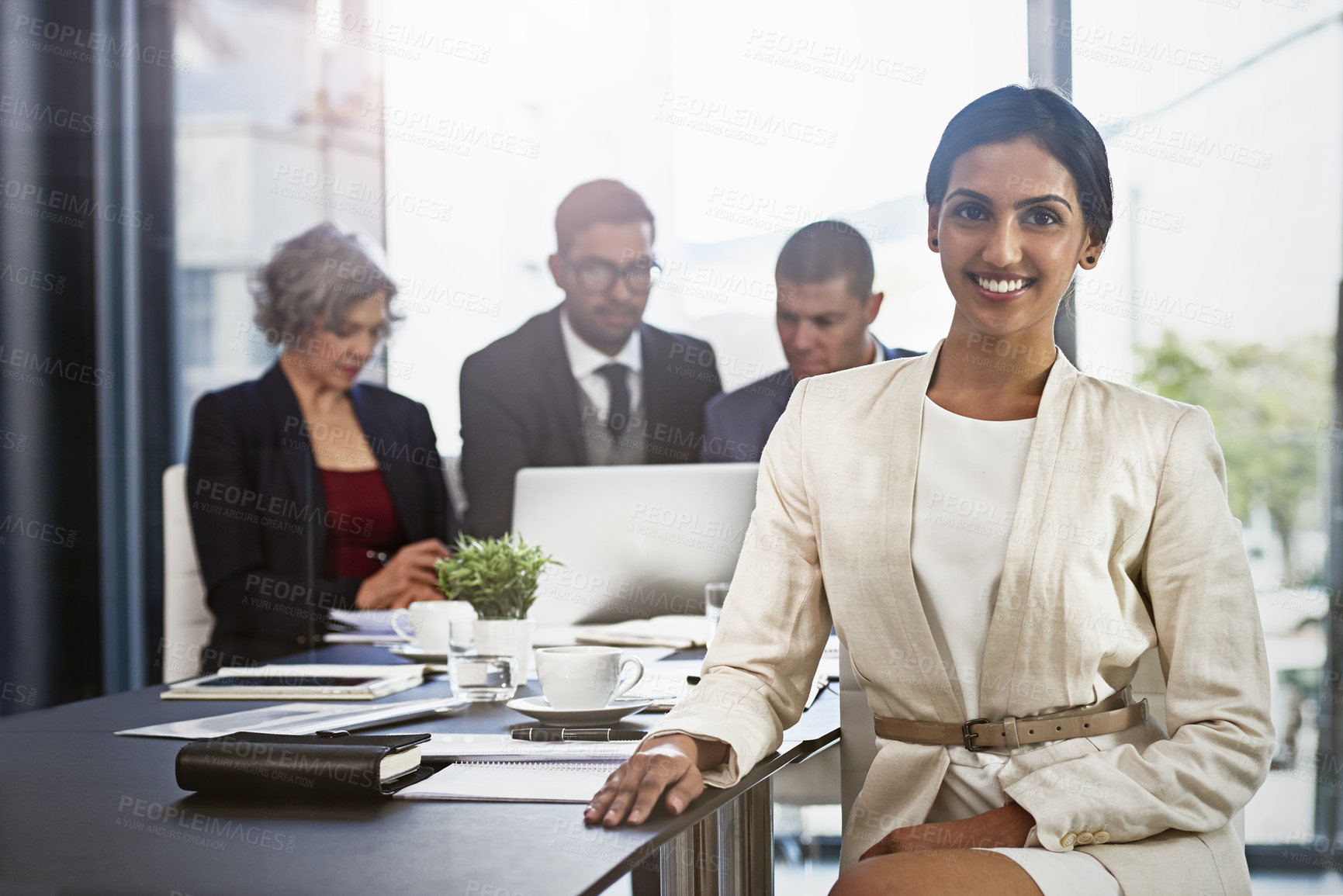 Buy stock photo Shot of businesspeople in an office