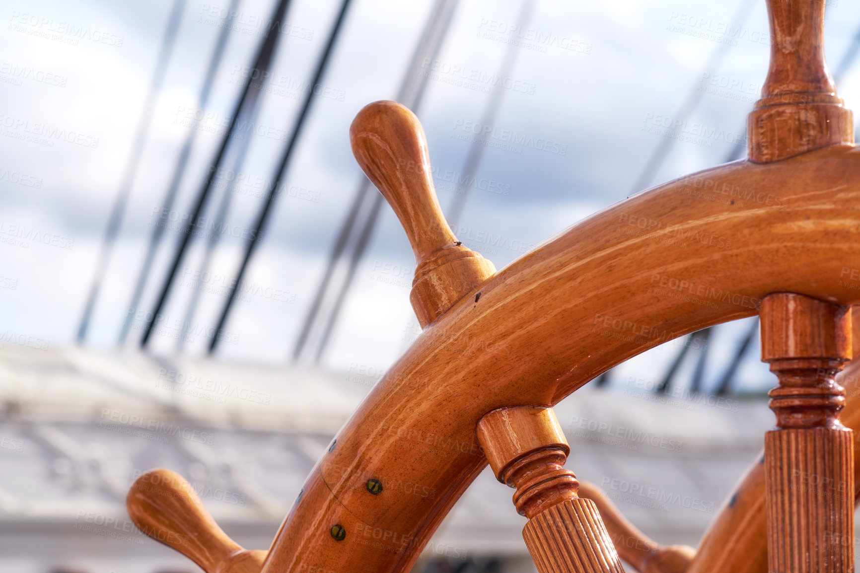 Buy stock photo Detail of the old Danish Ship Fregatten Jylland, national treasure and tourist attraction in the city of Ebeltoft,  Denmark