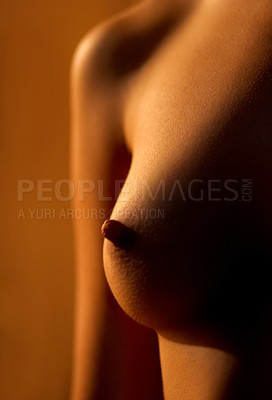 Buy stock photo A female nude body - shadows, light and form