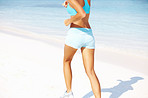 Jogging on beach