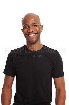 Buy stock photo Studio portrait of a handsome african american man isolated on white