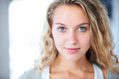 Buy stock photo A striking young blonde looking at you - Copyspace