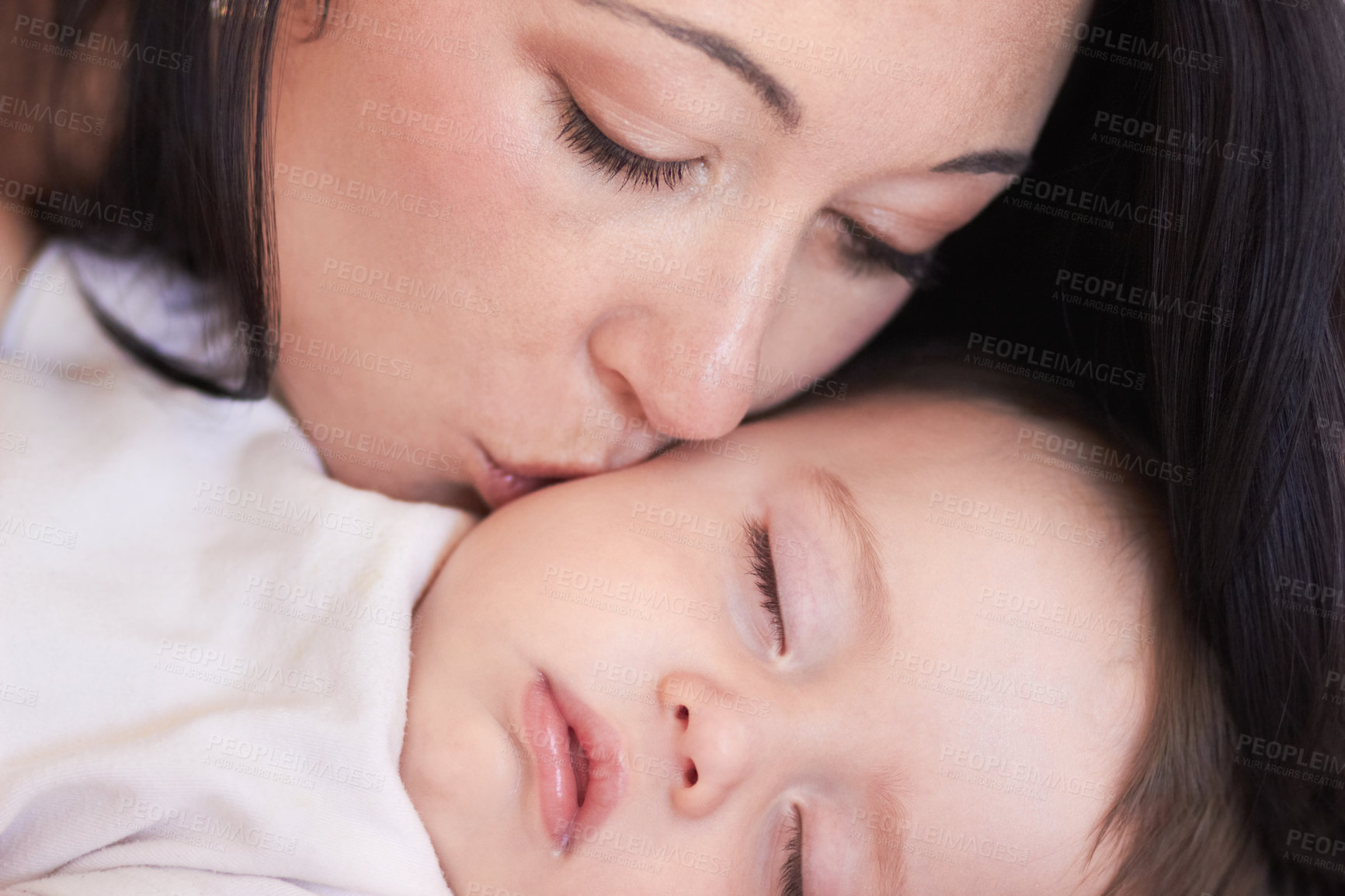 Buy stock photo Shot of a mother and her little baby