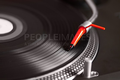 Buy stock photo Closeup of a turntable and record