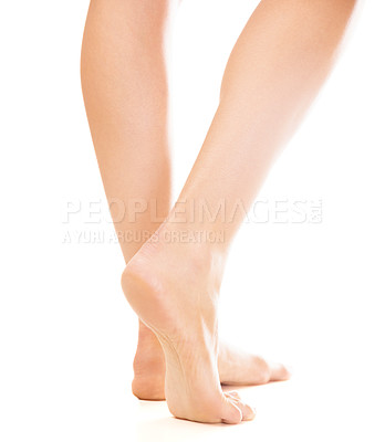 Buy stock photo Closeup of a young woman's legs and feet