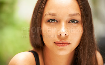 Buy stock photo Closeup of a beautiful young woman's face
