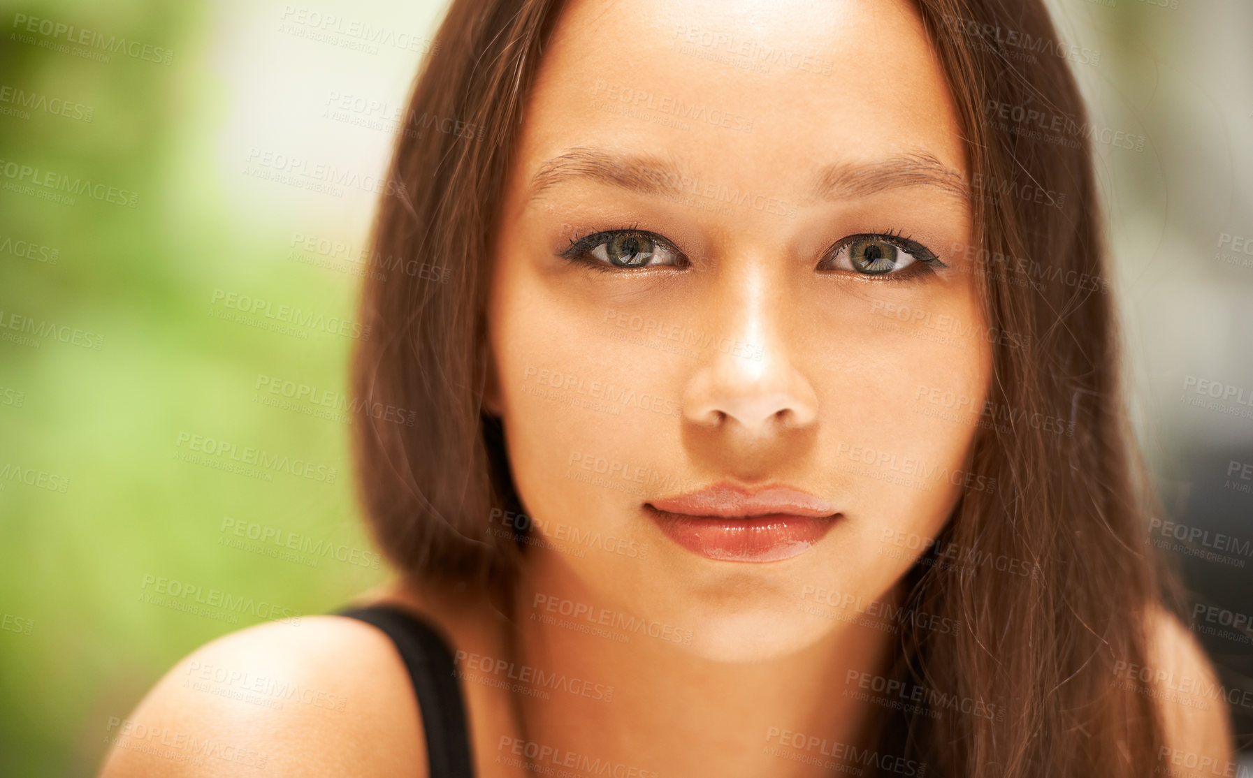 Buy stock photo Closeup of a beautiful young woman's face