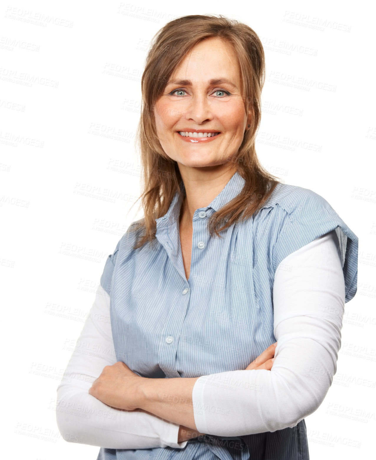 Buy stock photo Studio portrait of a gorgeous mature woman smiling at the camera