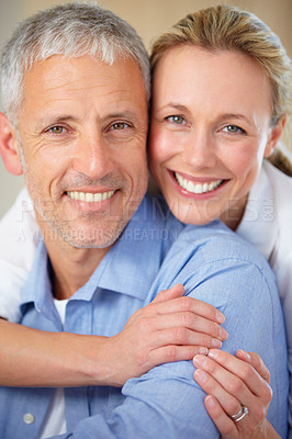 Buy stock photo Cropped shot of an affectionate mature couple