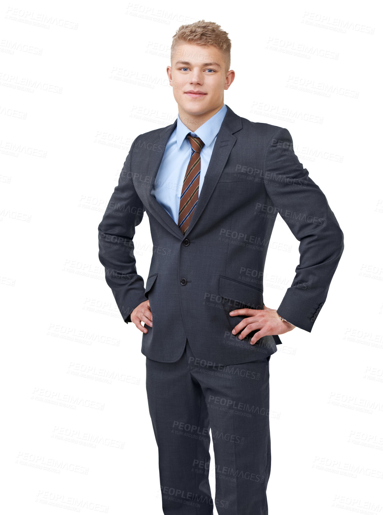 Buy stock photo Professional, smile and portrait of business man for corporate, financial advisor and career. Accountant, happiness and confident with face of male person on white background for ambition employee