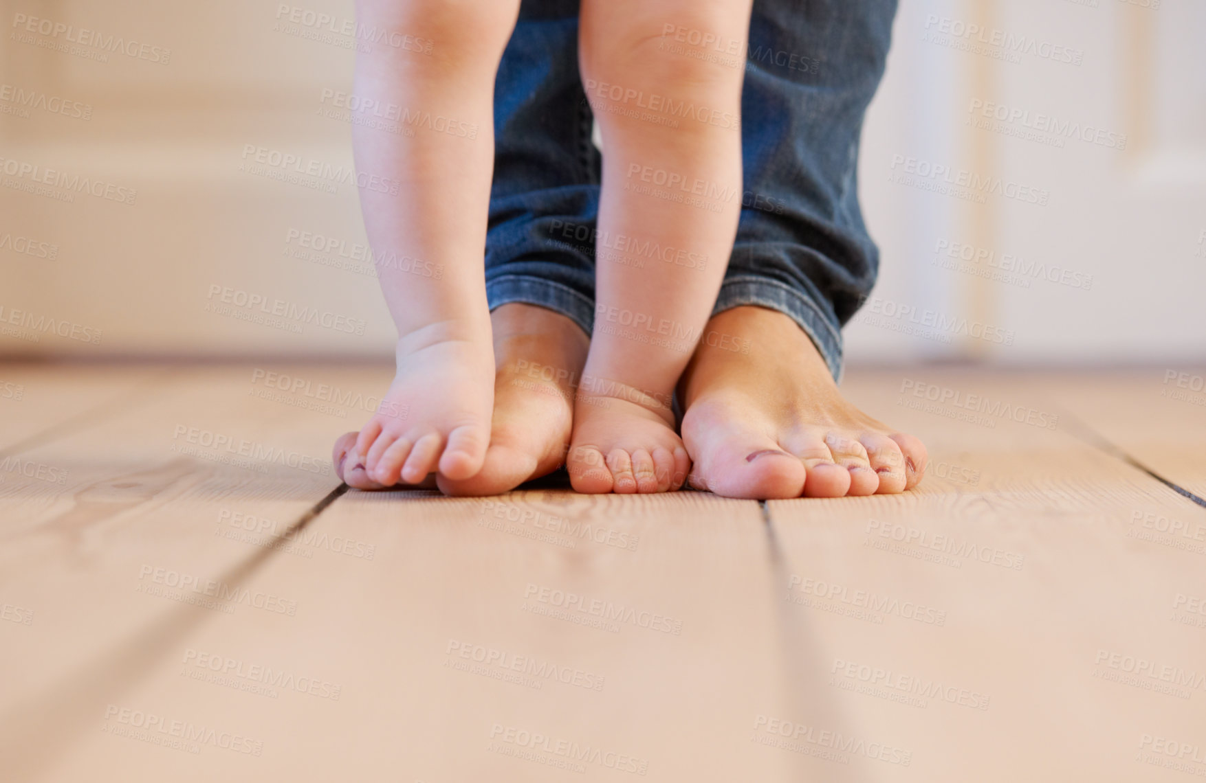 Buy stock photo Closeup shot of a mother and her child's feet