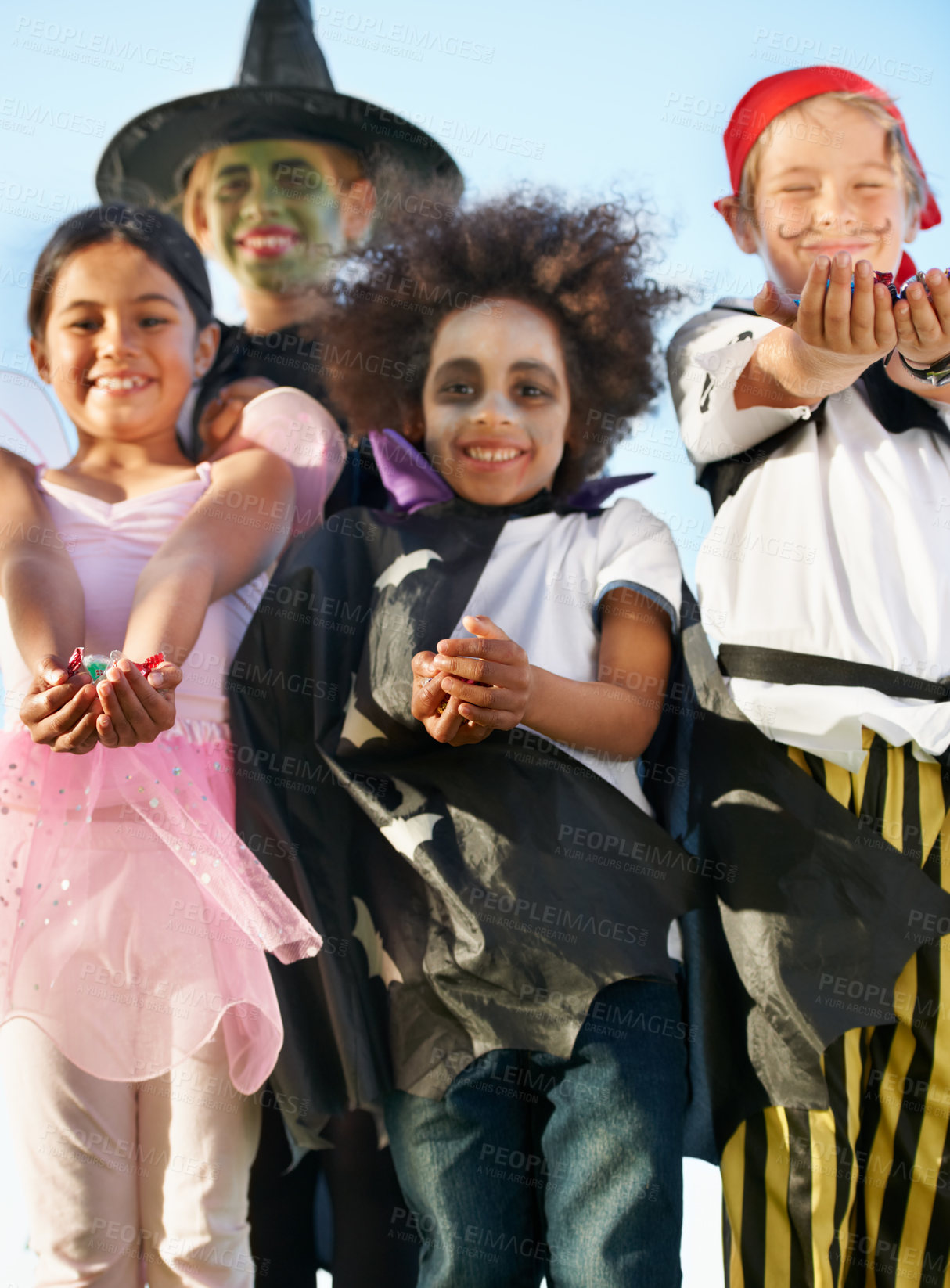 Buy stock photo Shot of children on halloween