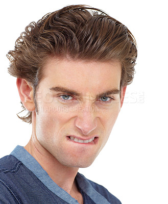 Buy stock photo Portrait of a young man giving you a feisty look