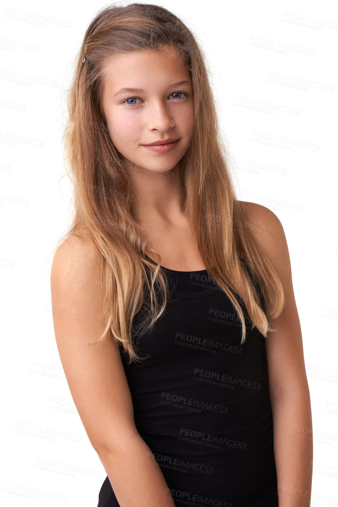 Buy stock photo Cropped view of a fresh-faced young teen girl