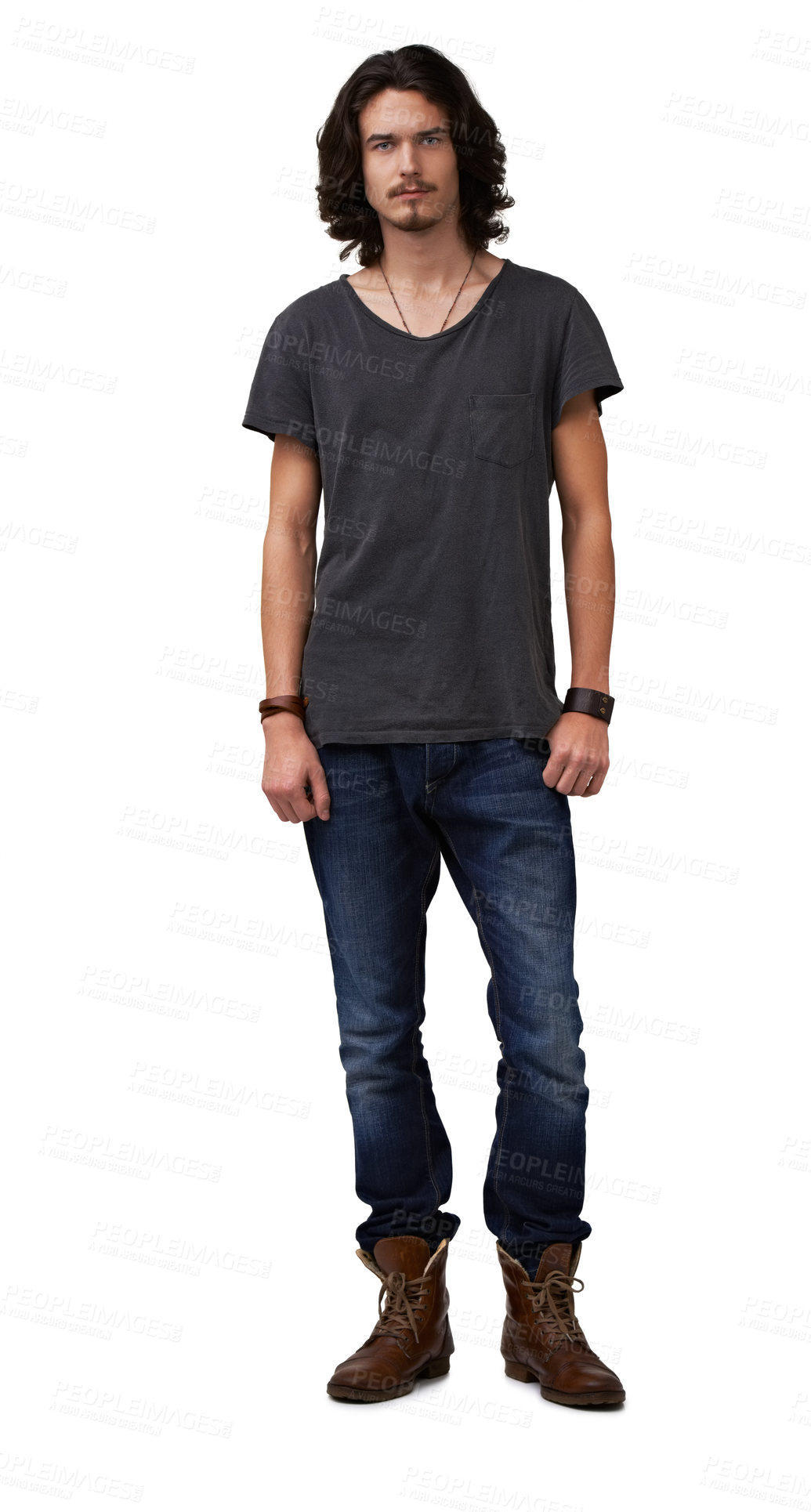 Buy stock photo Handsome young casual man standing against a white background - isolated