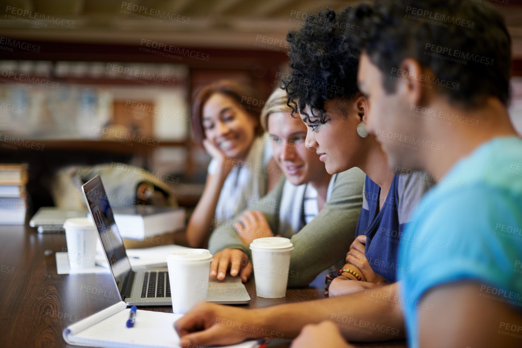 Buy stock photo A group of young people studying together for the upcoming exams