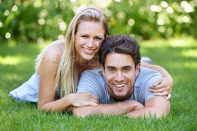 Buy stock photo Cropped shot of an affectionate young couple