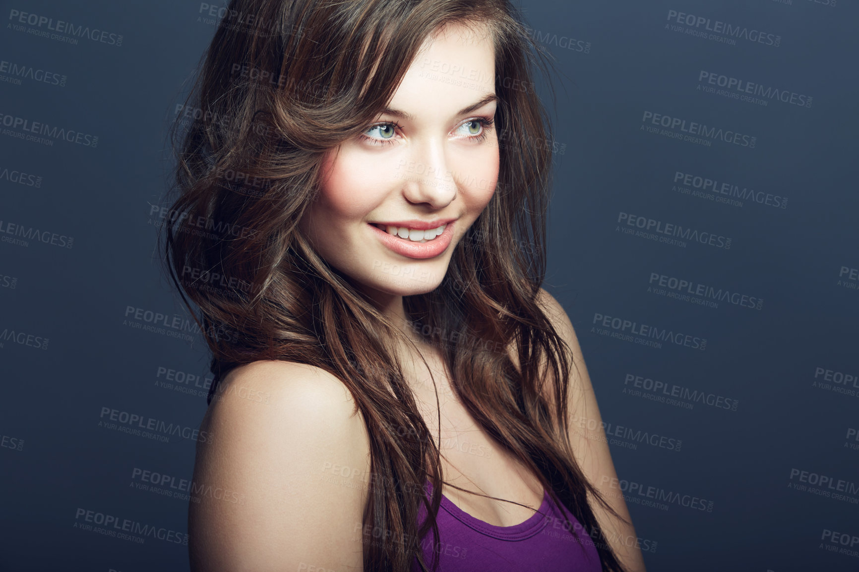 Buy stock photo Portrait of a beautiful young woman