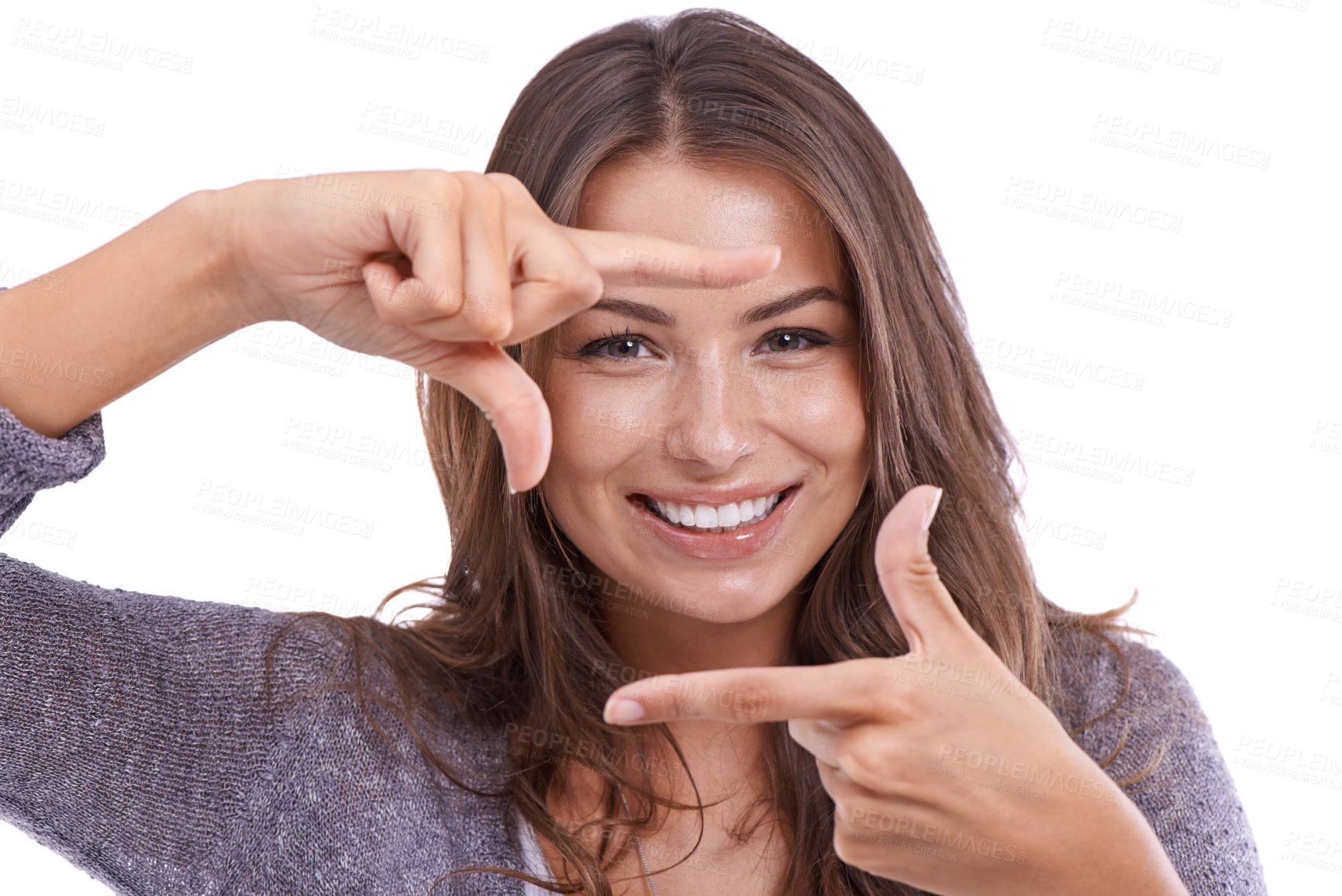 Buy stock photo Studio portrait of a beautiful young woman isolated on white