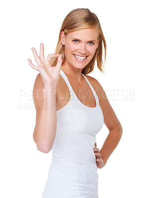 Buy stock photo Portrait of a beautiful and positive young woman