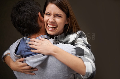 Buy stock photo A young couple outside