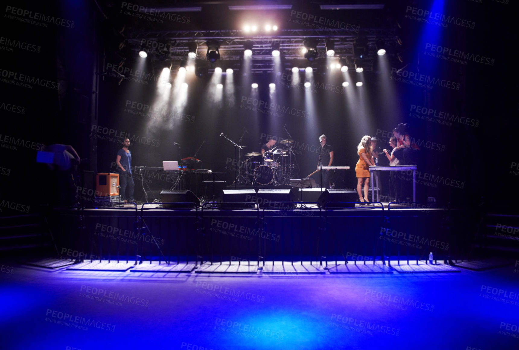 Buy stock photo Cropped shot of a crowd at a concert