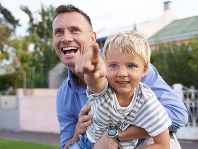 Buy stock photo A father playing with his child