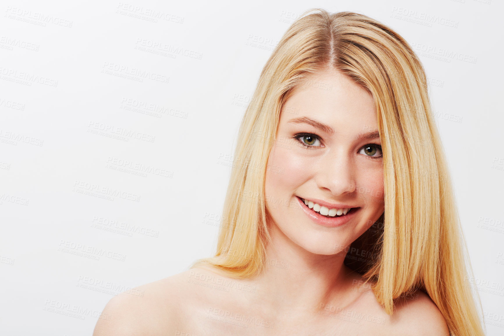 Buy stock photo Studio portrait of a natural blonde beauty