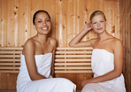 Letting the sauna relax and pamper them