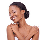 Happy with her new skincare regime