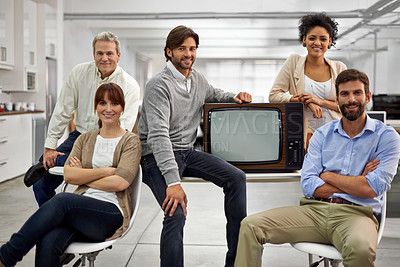 Buy stock photo Portrait of a group of dedicated and dynamic design professionals