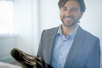 Buy stock photo Portrait of a handsome young businessman