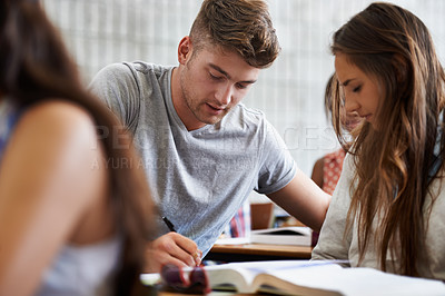 Buy stock photo students in a university classroom