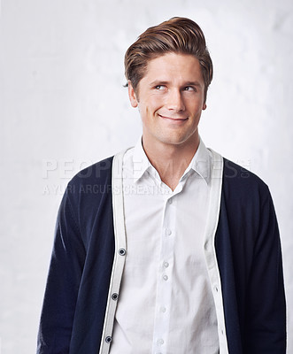 Buy stock photo Shot of a handsome young man