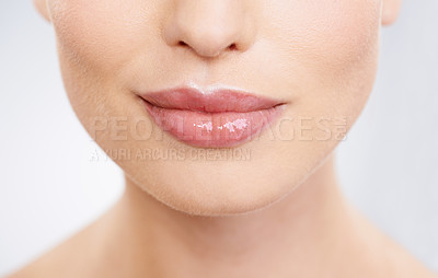 Buy stock photo Closeup studio shot of model's mouth