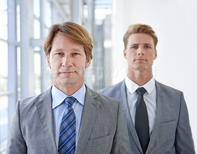Buy stock photo Ceo, team or portrait of business people with confidence, suit or employee in a corporate company. Boss, attorney or proud manager with leadership, lawyers or worker in office with legal advisor 