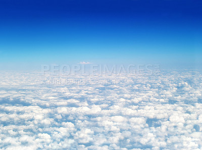 Buy stock photo White cumulonimbus clouds floating in the blue sky