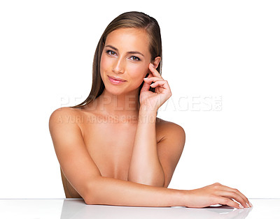 Buy stock photo A young woman looking at the camera