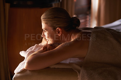 Buy stock photo Cropped shot of a woman in a day spa
