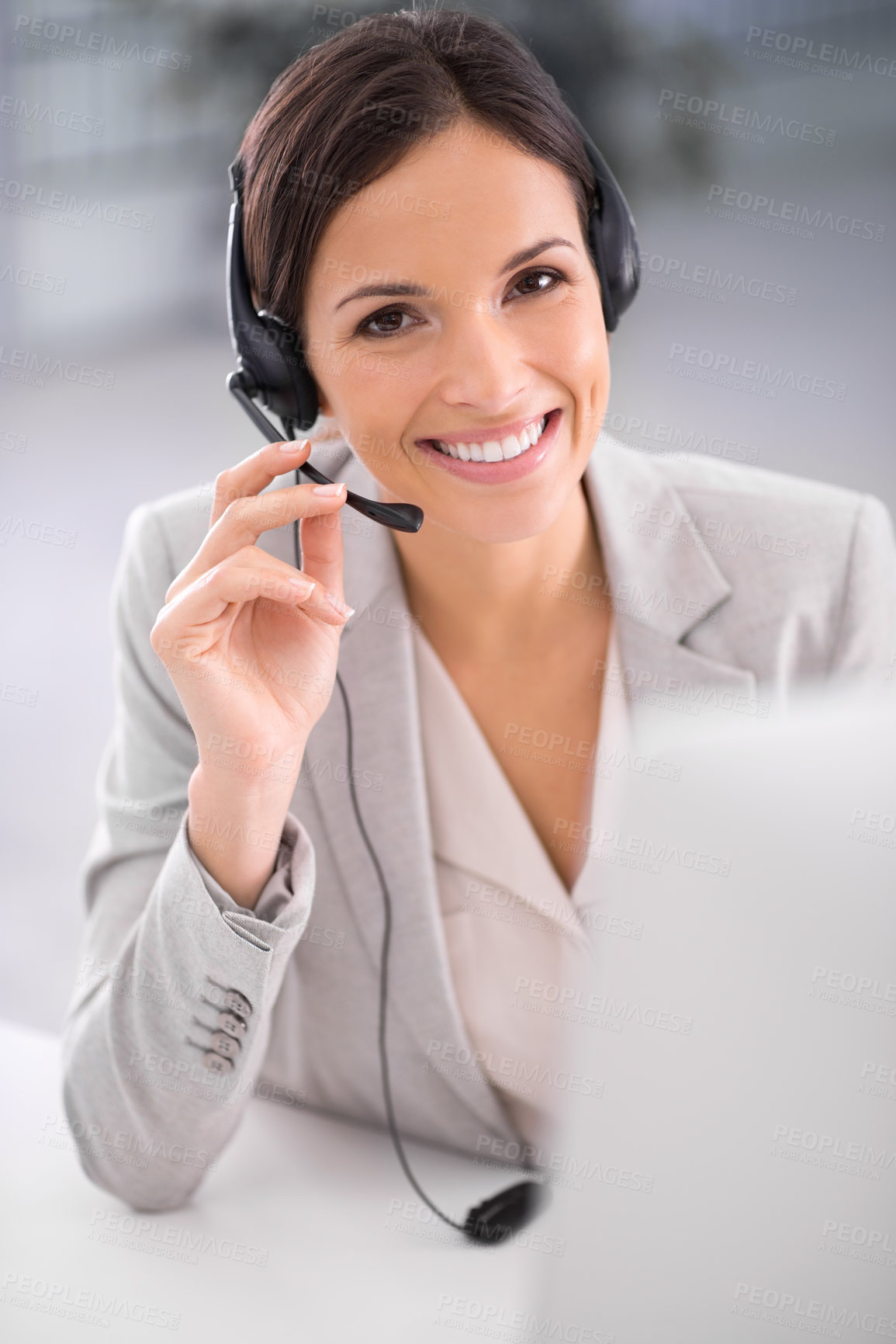 Buy stock photo Cropped shot of a beautiful businesswoman in her office