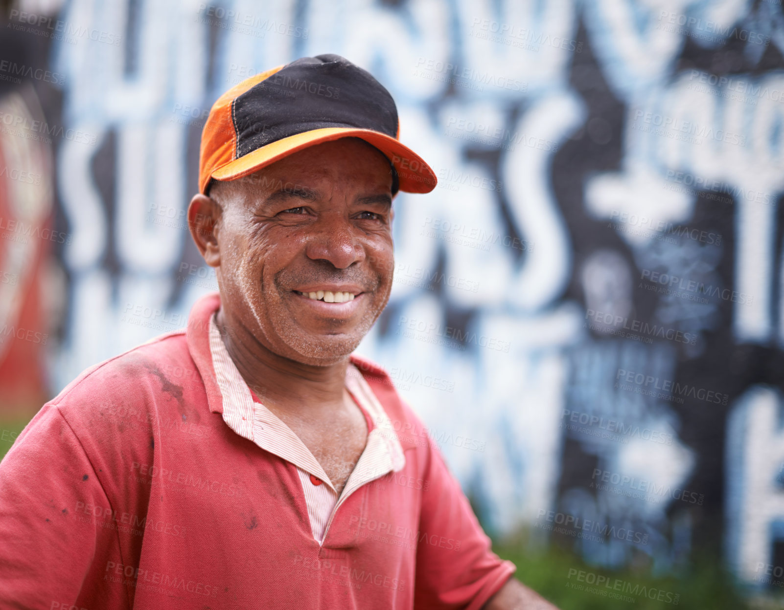 Buy stock photo Cropped shot of a mature ethnic man